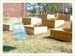 Building complete! The beds stand ready for students and Burpee.